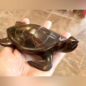Hand Carved Wooden Sea Turtle Figurine